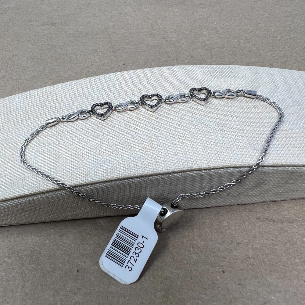 SILVER REVERSABLE HEART BRACELET